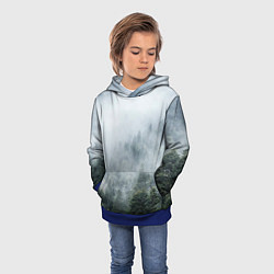 Толстовка-худи детская Туманный лес, цвет: 3D-синий — фото 2