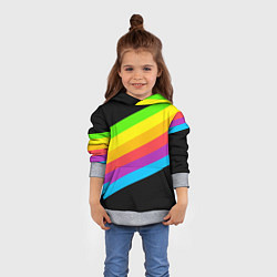 Толстовка-худи детская НЕОНОВЫЕ ЛИНИИ, цвет: 3D-меланж — фото 2