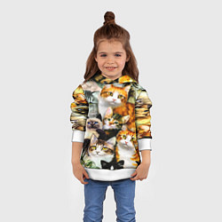 Толстовка-худи детская КОТЫ, цвет: 3D-белый — фото 2