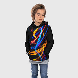Толстовка-худи детская НЕОНОВЫЙ ДЫМ, цвет: 3D-меланж — фото 2