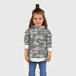 Толстовка-худи детская Цифровой камуфляж, цвет: 3D-белый — фото 2