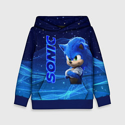 Толстовка-худи детская Соник, цвет: 3D-синий