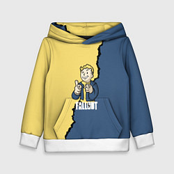 Толстовка-худи детская Fallout logo boy, цвет: 3D-белый