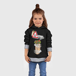 Толстовка-худи детская Шаурма, цвет: 3D-меланж — фото 2