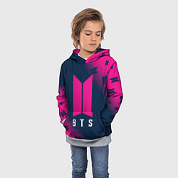 Толстовка-худи детская BTS БТС, цвет: 3D-меланж — фото 2