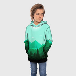 Толстовка-худи детская Горы пейзаж дикая природа, цвет: 3D-черный — фото 2