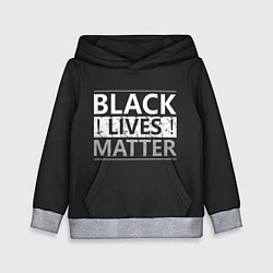 Толстовка-худи детская Black lives matter Z, цвет: 3D-меланж