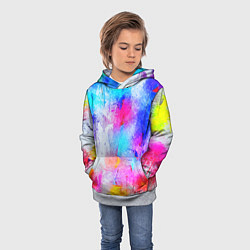 Толстовка-худи детская НЕОНОВЫЕ ПОТЕРТОСТИ, цвет: 3D-меланж — фото 2