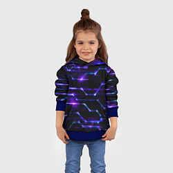 Толстовка-худи детская Технологии будущее нано броня, цвет: 3D-синий — фото 2
