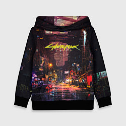 Толстовка-худи детская CYBERPUNK 2077:КИБЕРПАНК S, цвет: 3D-черный