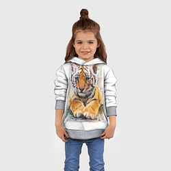 Толстовка-худи детская Tiger Art, цвет: 3D-меланж — фото 2