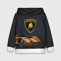 Толстовка-худи детская Lamborghini- motorsport, цвет: 3D-белый