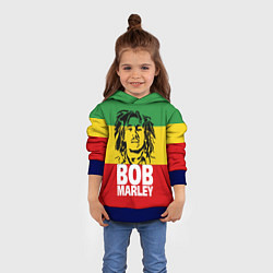 Толстовка-худи детская Bob Marley, цвет: 3D-синий — фото 2