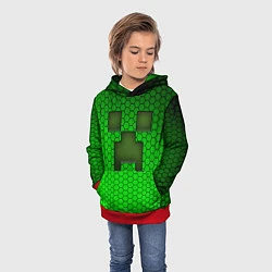 Толстовка-худи детская Крипер из игры Minecraft, цвет: 3D-красный — фото 2
