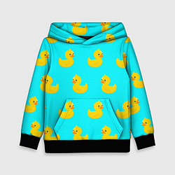 Толстовка-худи детская Уточки, цвет: 3D-черный