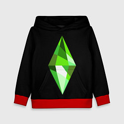 Толстовка-худи детская The Sims Plumbob, цвет: 3D-красный