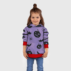 Толстовка-худи детская Фиолетовый хэллоуин, цвет: 3D-красный — фото 2