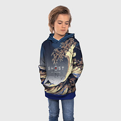 Толстовка-худи детская Ghost of Tsushima, цвет: 3D-синий — фото 2