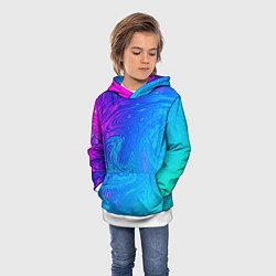 Толстовка-худи детская BACKGROUND IN NEON, цвет: 3D-белый — фото 2