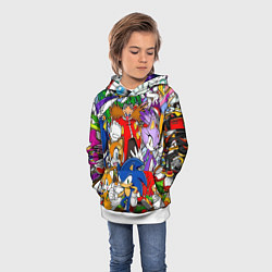 Толстовка-худи детская Sonic, цвет: 3D-белый — фото 2