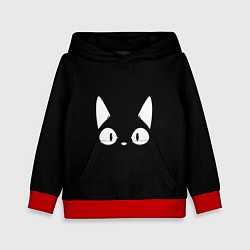 Толстовка-худи детская Кошачья мордочка, цвет: 3D-красный