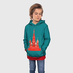 Толстовка-худи детская Москва, цвет: 3D-красный — фото 2