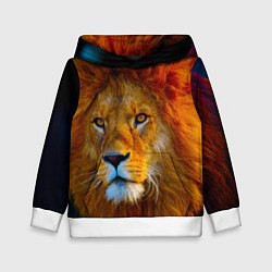 Толстовка-худи детская Лев 3D, цвет: 3D-белый