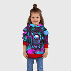 Толстовка-худи детская NEON AMONG US, цвет: 3D-красный — фото 2