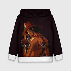 Толстовка-худи детская One Piece Портгас Д Эйс, цвет: 3D-белый