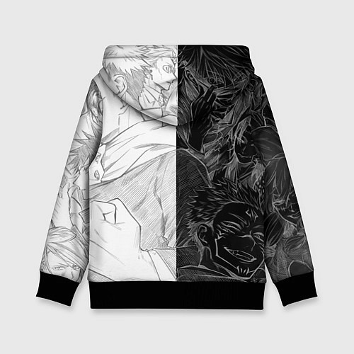 Детская толстовка Jujutsu Kaisen Сукуна х Юдзи / 3D-Черный – фото 2