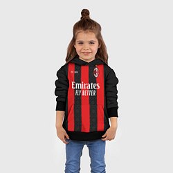 Толстовка-худи детская AC MILAN 2021 - ДОМАШНЯЯ, цвет: 3D-черный — фото 2