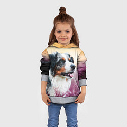 Толстовка-худи детская Австралийская Овчарка, цвет: 3D-меланж — фото 2
