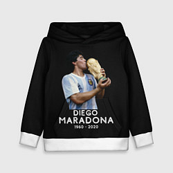 Толстовка-худи детская Diego Maradona, цвет: 3D-белый