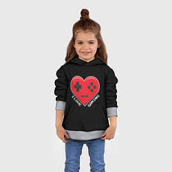 Толстовка-худи детская I Love Gaming, цвет: 3D-меланж — фото 2