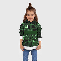 Толстовка-худи детская Неоновая схема, цвет: 3D-белый — фото 2
