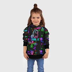 Толстовка-худи детская Among Us New Year, цвет: 3D-черный — фото 2