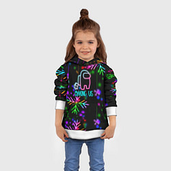 Толстовка-худи детская Among Us New Year, цвет: 3D-белый — фото 2