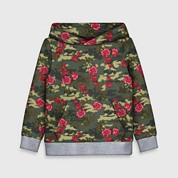 Детская толстовка Камуфляж и розы