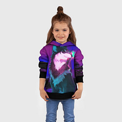 Толстовка-худи детская Сказочный волк, цвет: 3D-черный — фото 2