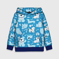 Толстовка-худи детская Собачки, цвет: 3D-синий