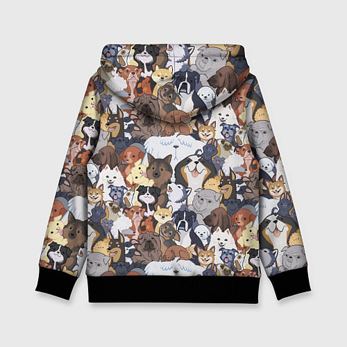 Детская толстовка Dogs / 3D-Черный – фото 2