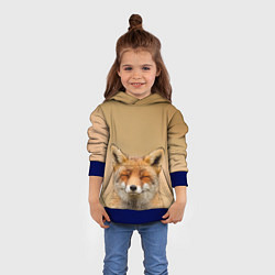 Толстовка-худи детская Милая лисичка, цвет: 3D-синий — фото 2