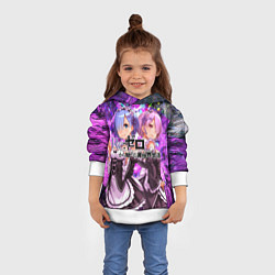 Толстовка-худи детская Re:Zero Жизнь с нуля, цвет: 3D-белый — фото 2