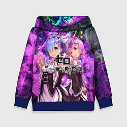 Толстовка-худи детская Re:Zero Жизнь с нуля, цвет: 3D-синий