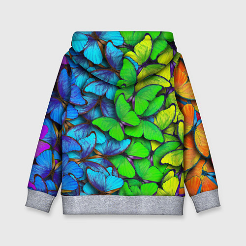 Детская толстовка Радужные бабочки / 3D-Меланж – фото 2
