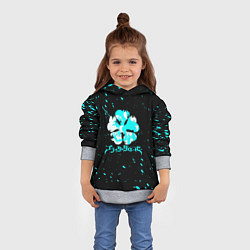 Толстовка-худи детская Черный клевер, цвет: 3D-меланж — фото 2