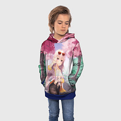 Толстовка-худи детская Эмилия и Пак, цвет: 3D-синий — фото 2