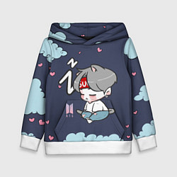 Толстовка-худи детская BTS Sleep, цвет: 3D-белый