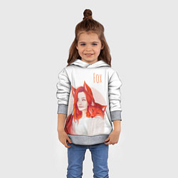 Толстовка-худи детская Девушка-лиса, цвет: 3D-меланж — фото 2