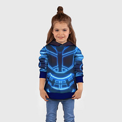 Толстовка-худи детская Неоновая броня Neon Armor, цвет: 3D-синий — фото 2